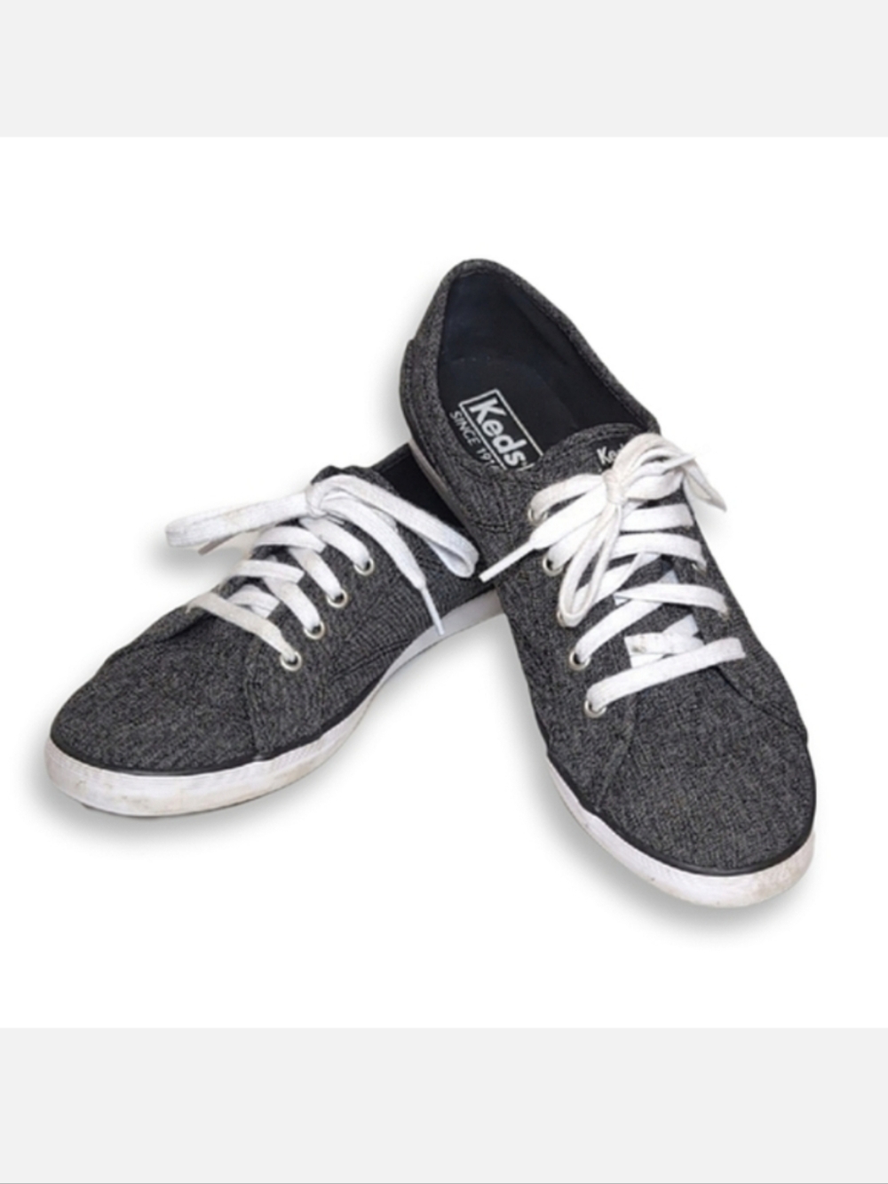 Keds Coursa Heathered Black Shoes Lace Up Casual Fabric Sneakers Womens Size 8